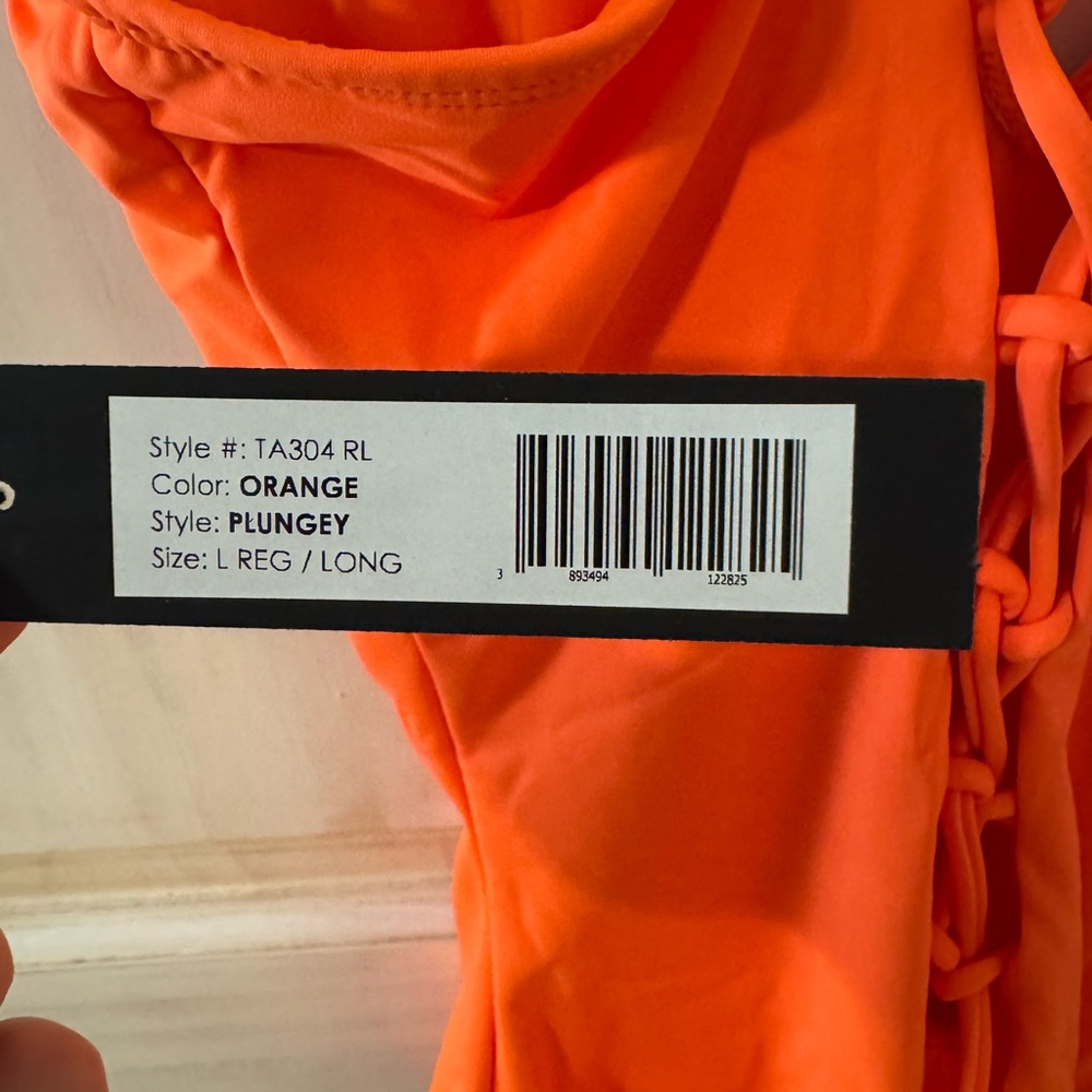 New With Tag Orange Ta3 Plungey Women's One Piece Swimsuit - Picture 3 of 5